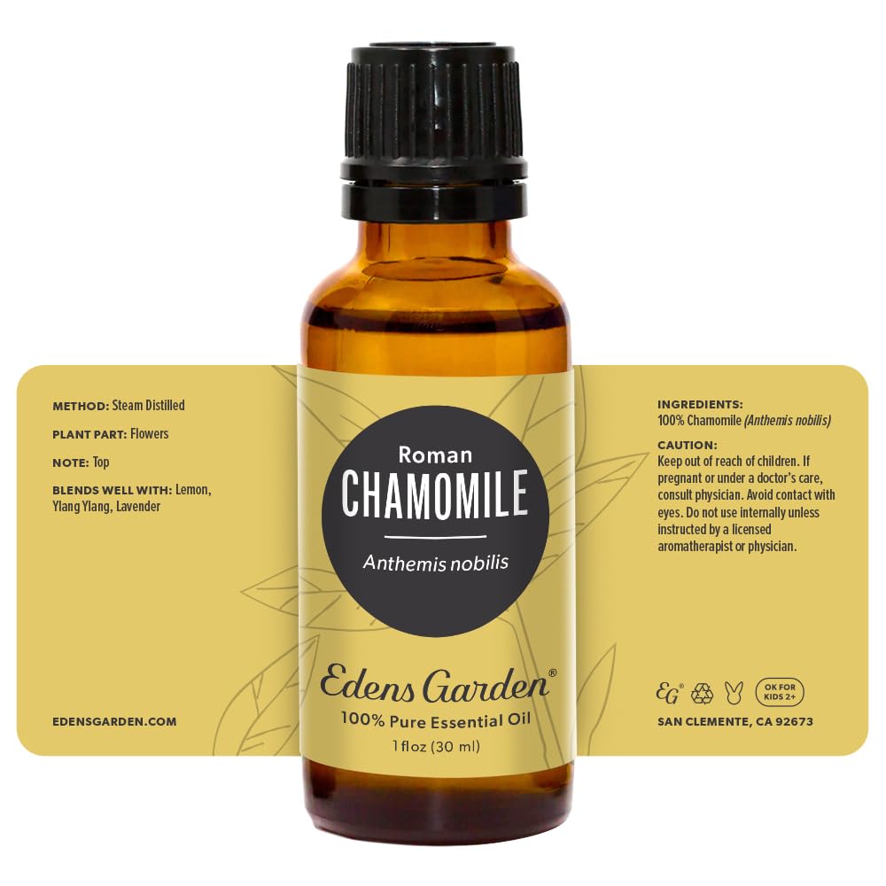 Edens Garden Chamomile Roman Essential Oil - 100% Pure Therapeutic Grade, Undiluted Natural Aromatherapy Oil for Relaxation & Sleep (30ml) | Perfect for Diffusers, Massage & DIY Skincare