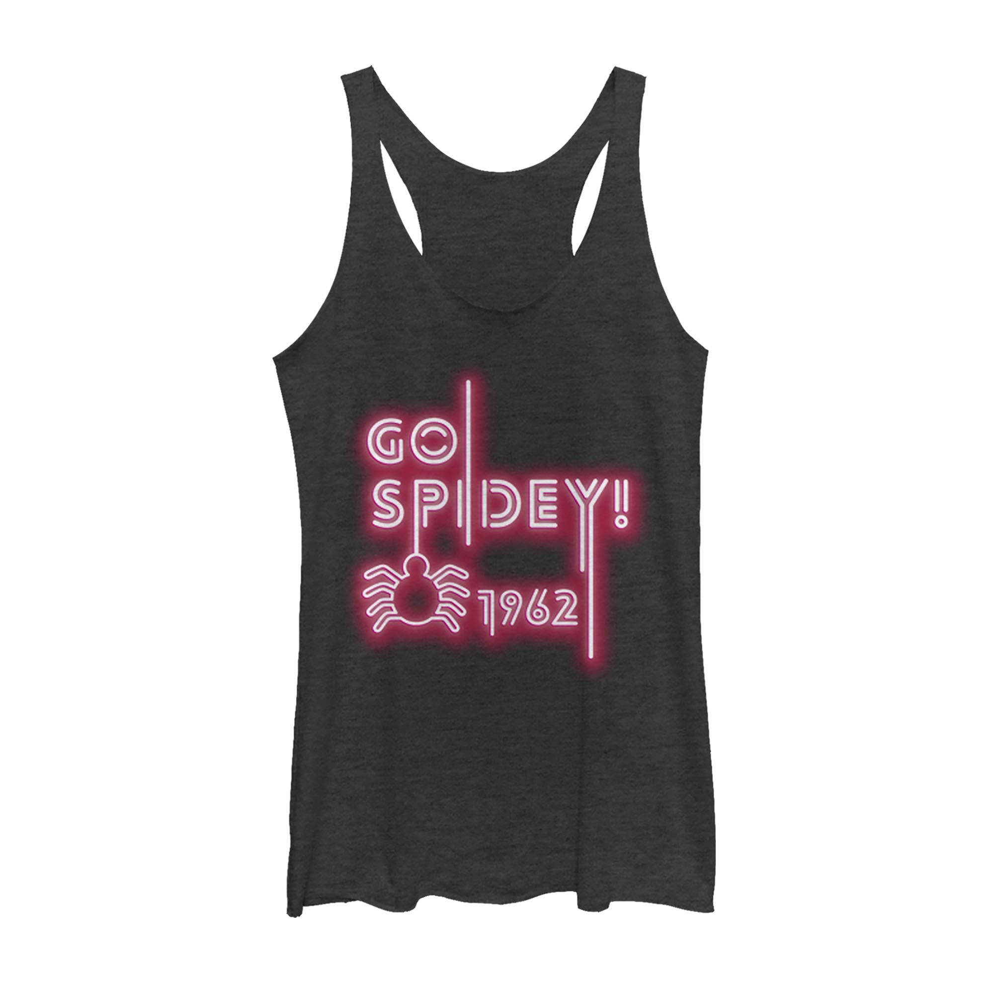 Marvel Classic Spider-Man Women's Racerback Tank Top - Superhero Graphic Tee for Cosplay, Comic Con & Casual Wear