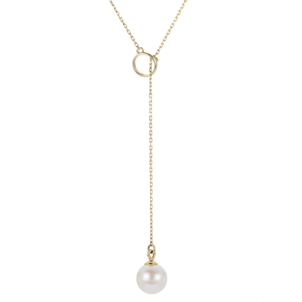 Elegant Freshwater Pearl Yellow Gold Y-Necklace for Women | Perfect for Weddings, Parties & Special Occasions