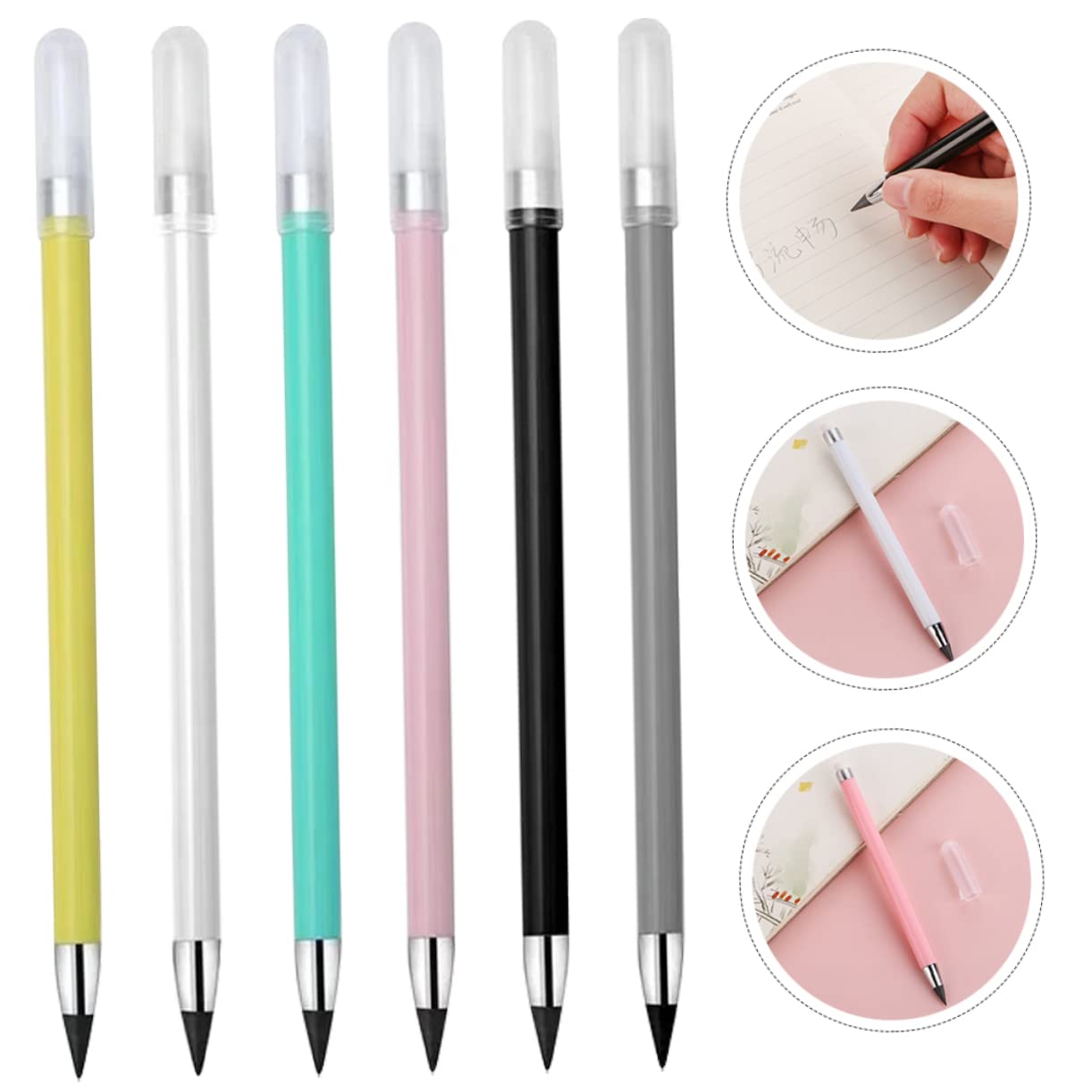 DIYEAH 24 Pcs Eternal Inkless Pencils - No Sharpening Engraved Writing Pencils for Kids, Students & Artists - Perfect for School, Office, Sketching & Creative Drawing Supplies