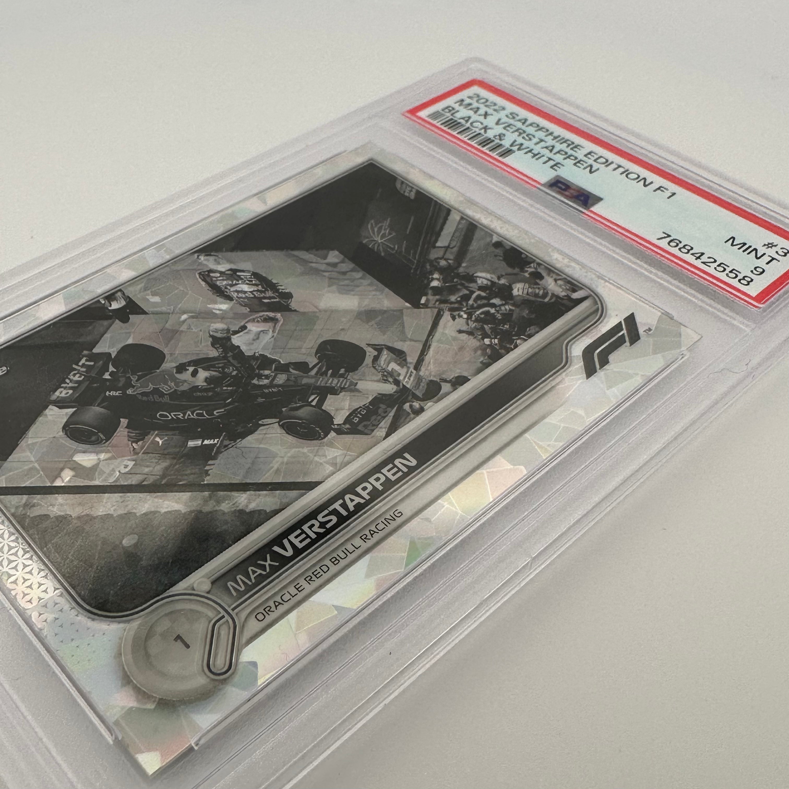 PSA 9 Graded Max Verstappen #3 2021 Sapphire Edition Black & White F1 Racing Card - Perfect for Collectors, Sports Memorabilia Displays & Formula 1 Fans