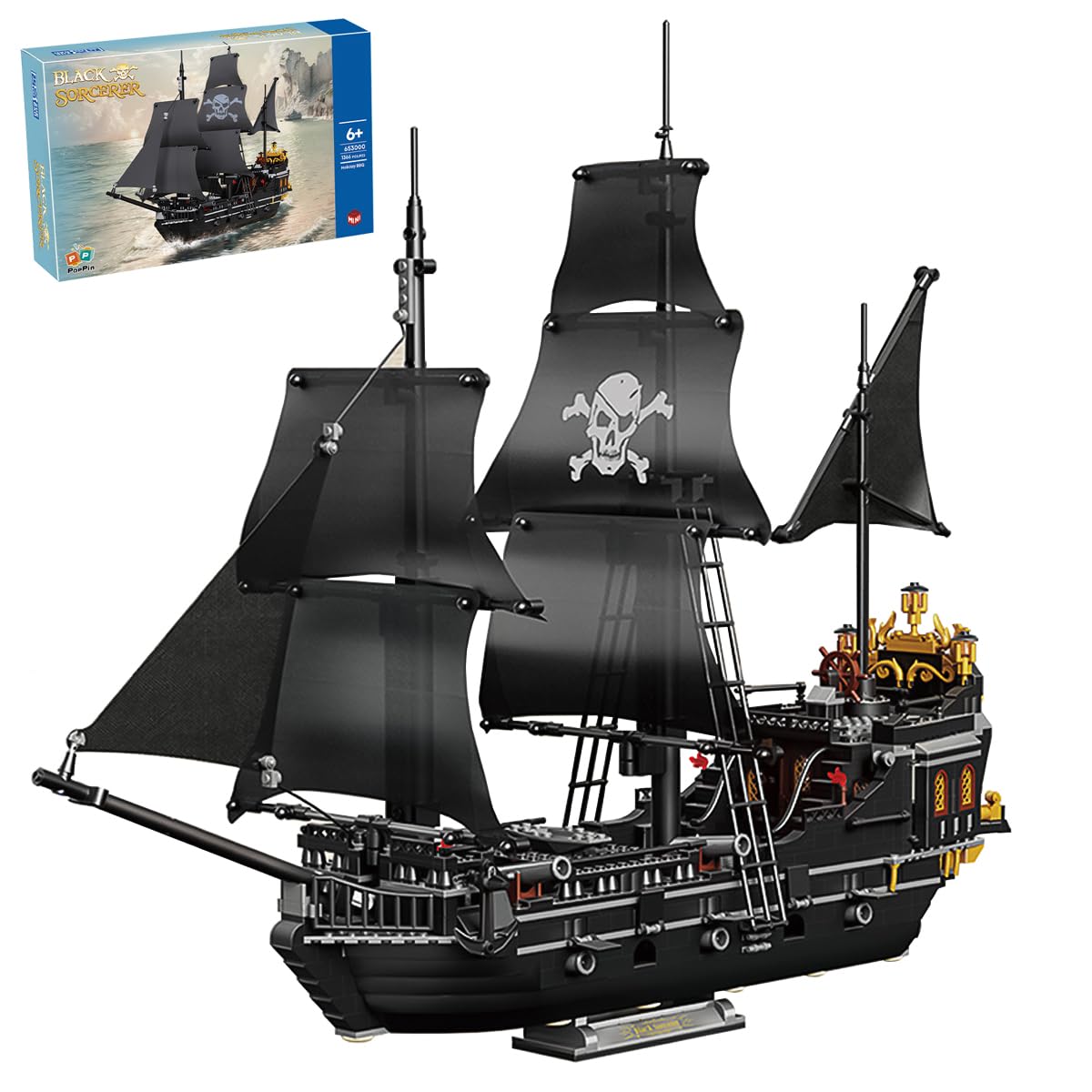 Auspcers Pirate Ship Building Blocks Set - 1424PCS Micro Blocks Construction Kit, Creative DIY Toy Boat for Kids & Adults - Perfect for Birthday Gifts, STEM Learning & Home Decoration