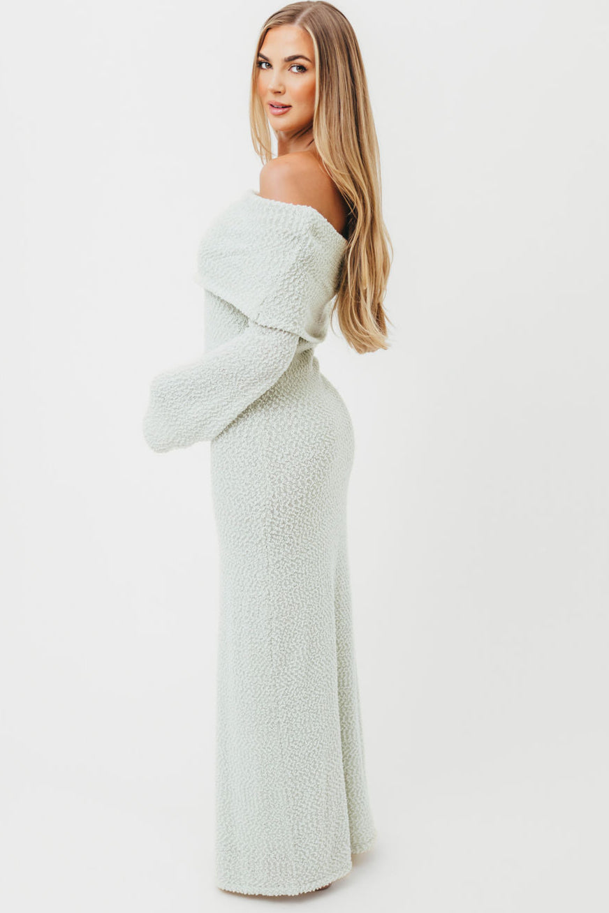 Nora Knit Maxi Dress in Seafoam Green - Bump Friendly Maternity Dress for Women | Comfortable & Stylish Pregnancy Outfit for Casual Wear, Baby Shower & Special Occasions