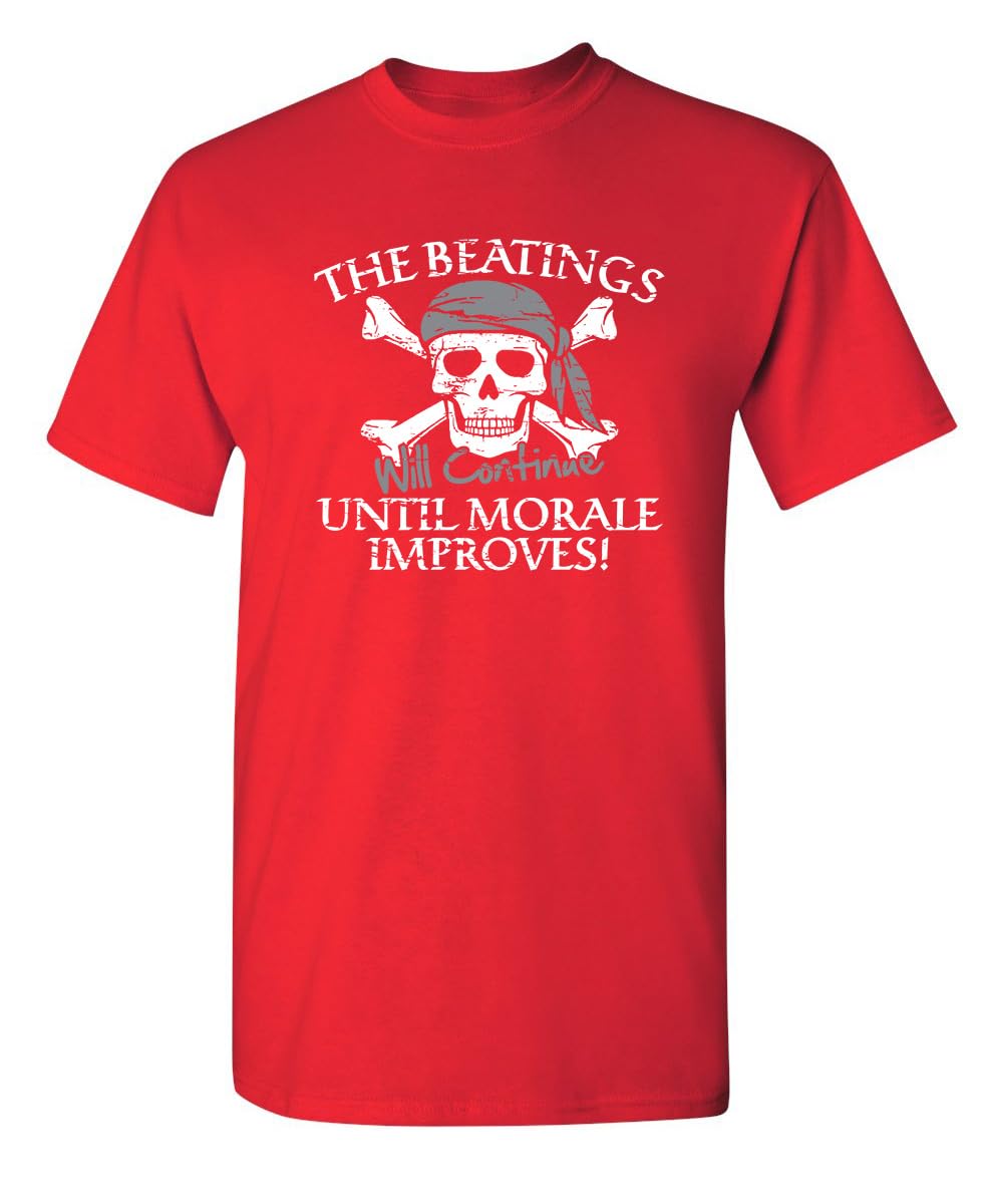 Funny Pirate Dad Gift T-Shirt - 'Beatings Will Continue' Humor - Perfect for Father's Day, Birthday & Casual Wear