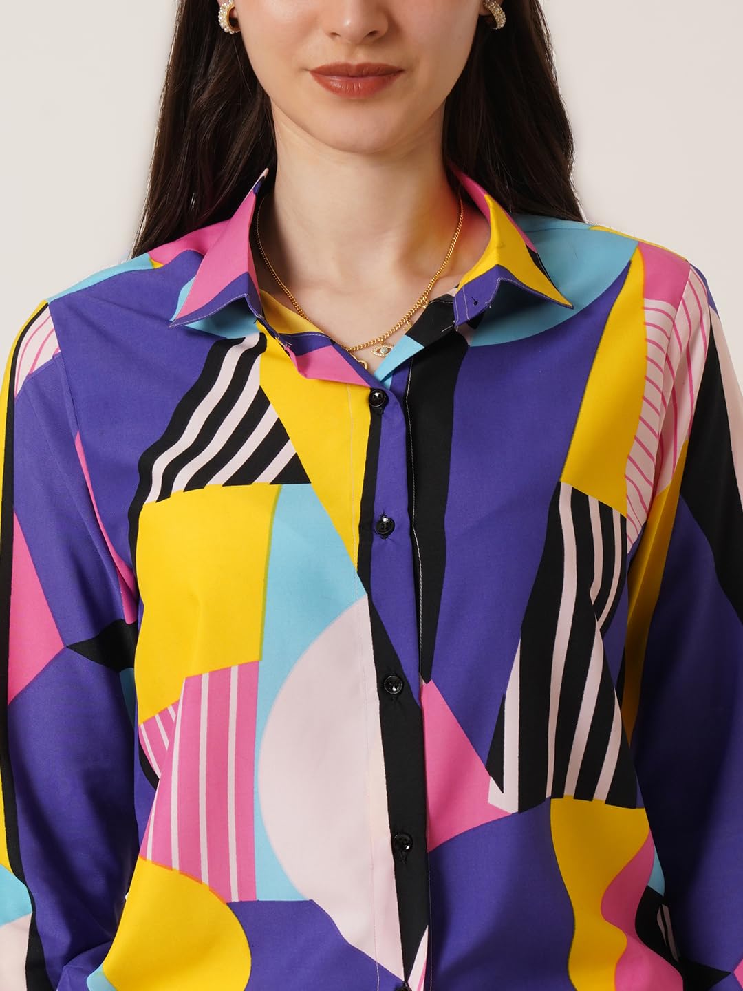 ZWERLON Women's Stylish Printed Western Long Shirt - Elegant Floral Blouse for Casual & Office Wear - Perfect for Spring Outfits & Western Fashion