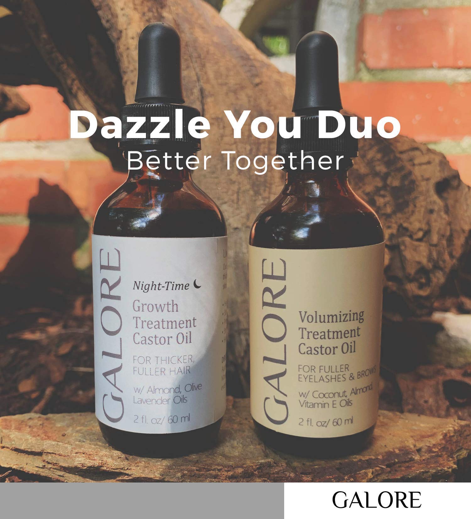 Natural Eyelash Growth Serum with Castor Oil & Vitamin E - Eyebrow & Lash Enhancer for Longer, Thicker Lashes - Infused with Almond & Coconut Oils - GALORE Naturals - Perfect for Daily Lash Care & Nighttime Beauty Routine