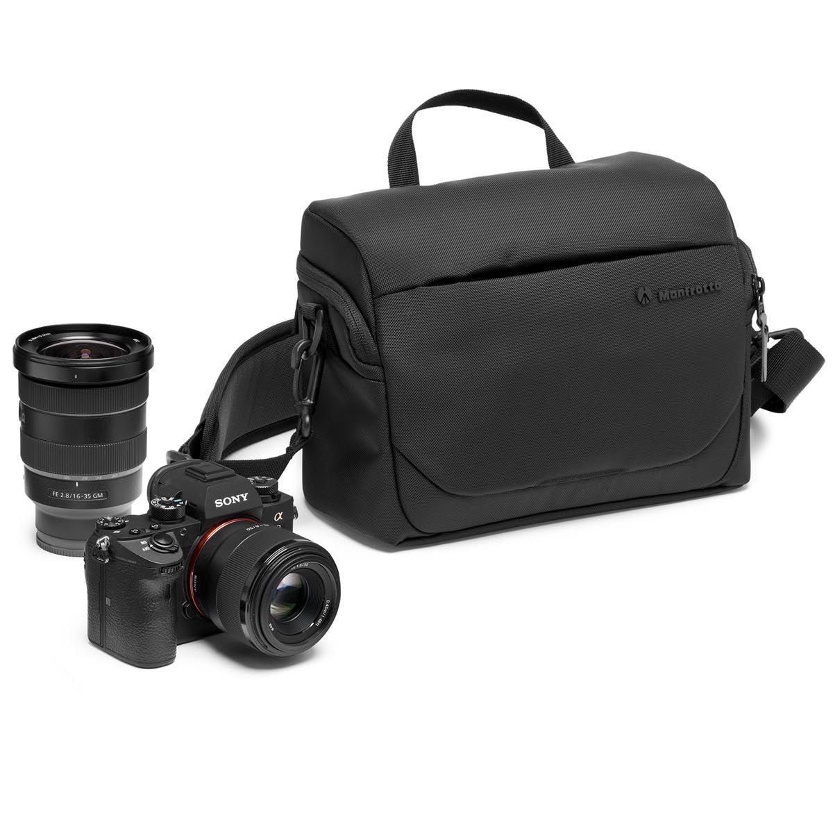 Manfrotto Advanced Shoulder Bag M III - Professional DSLR & Mirrorless Camera Bag with Lens Storage, Tripod Mount & Rain Cover - Perfect for Travel, Photography & Outdoor Adventures