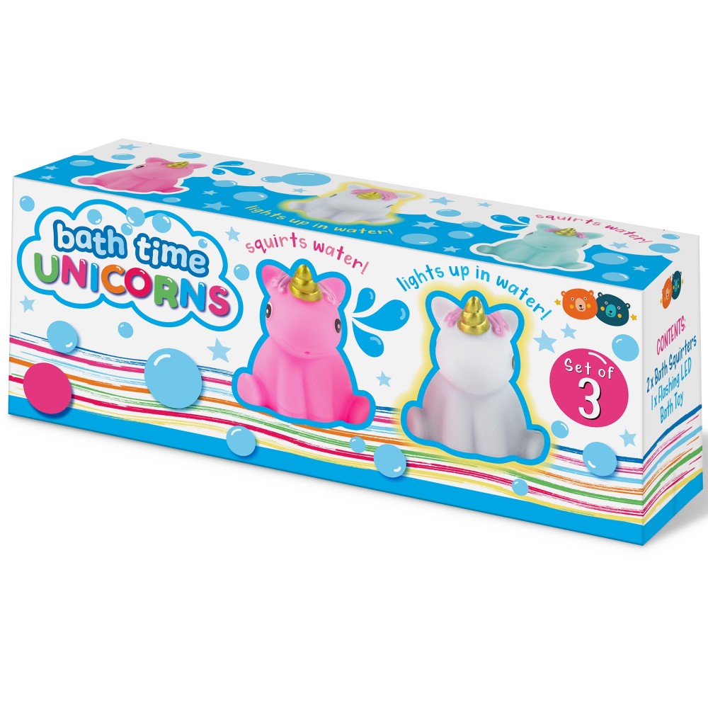 Buddy & Barney Unicorn Bath Toys Set - 3 Piece Light Up Bath Time Fun for Kids | Perfect for Bathtub Play & Sensory Development