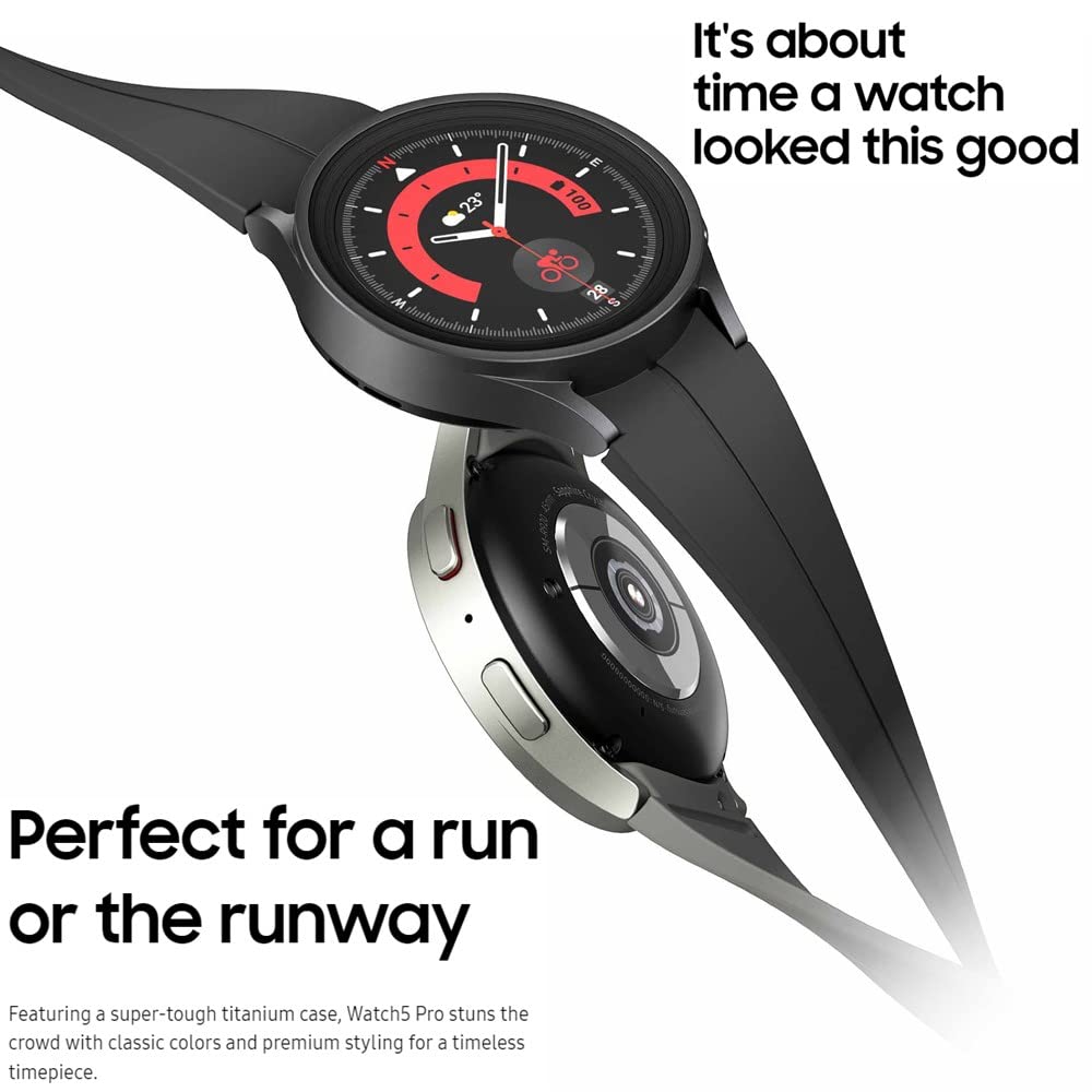 Samsung Galaxy Watch5 Pro 45mm R920N GPS Smartwatch (Renewed) - Fitness Tracker, Heart Rate Monitor, Sleep Tracking for Android & iOS - Perfect for Running, Swimming & Outdoor Activities