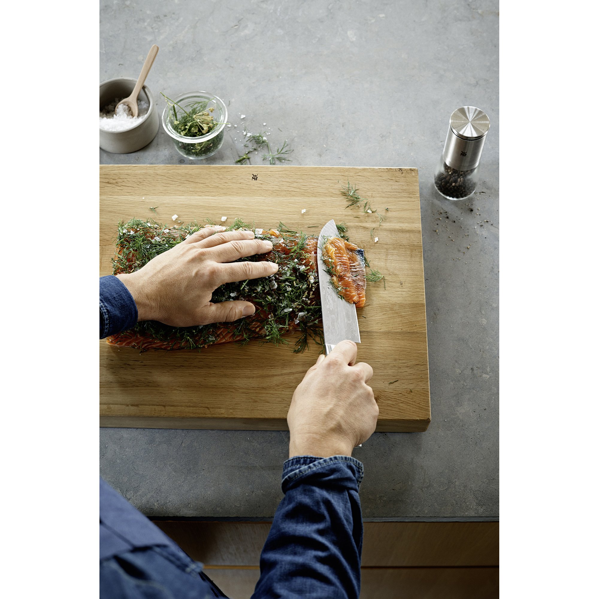 WMF Grand Gourmet Carving Knife - 29.5cm Total Length, 17cm High-Performance German Forged Steel Blade with Stainless Steel Handle - Perfect for Slicing Roasts, Turkey & Holiday Meats