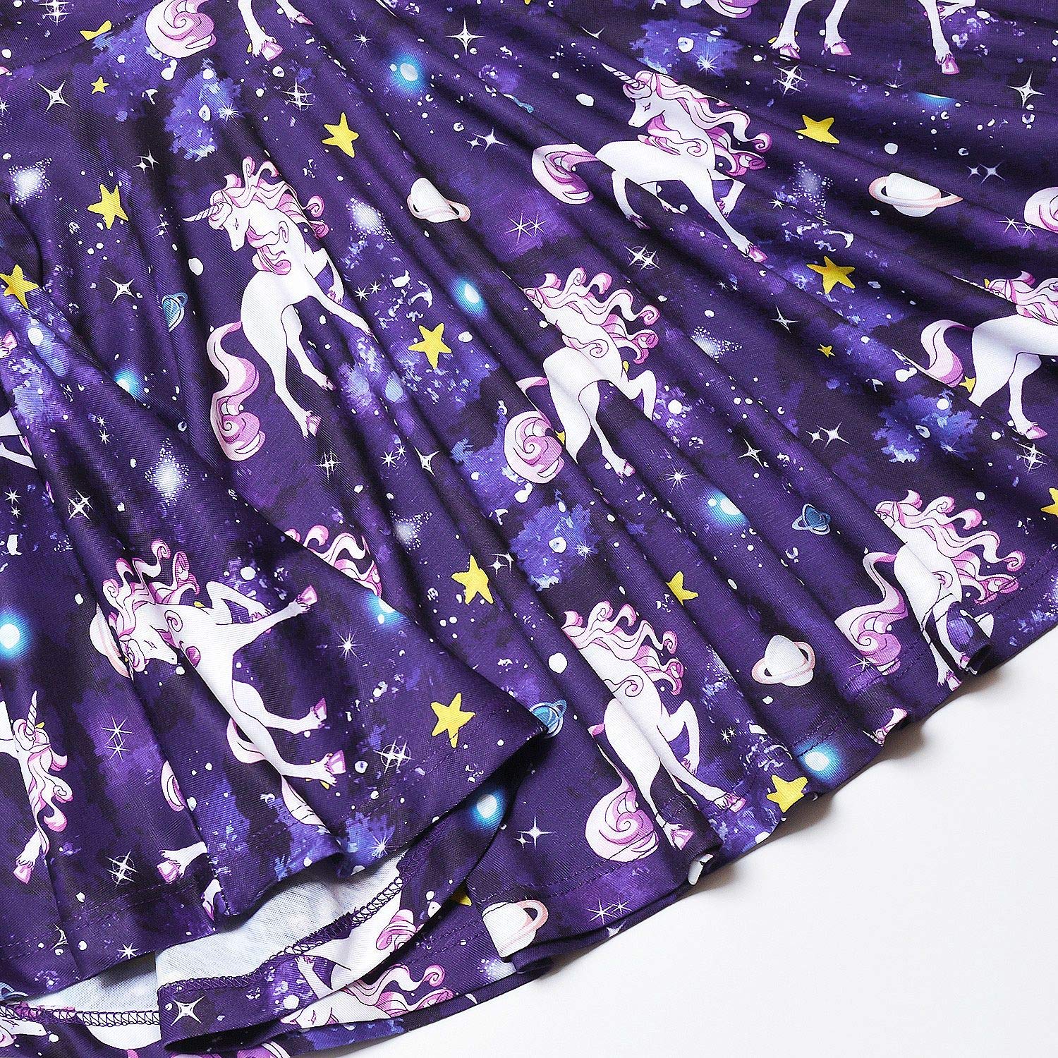 **Unicorn Print Girls Summer Dresses - Short Sleeve Swing Casual Outfit for Toddlers & Kids - Perfect for Birthday Parties, Playdates & Outdoor Adventures**
