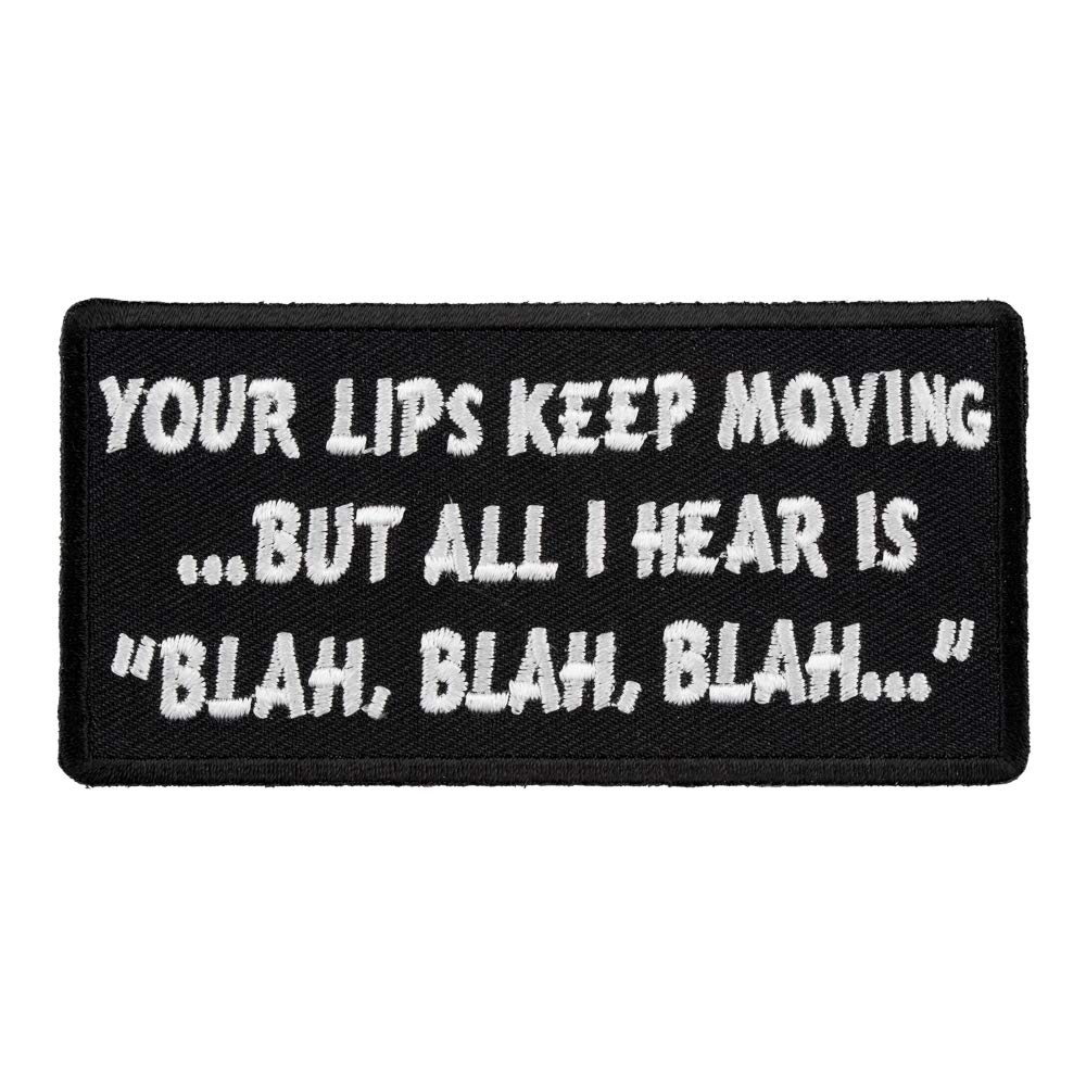 Funny All I Hear is Blah Blah Blah Iron On Patch - Embroidered Applique for Jackets, Hats & Backpacks - Express Your Attitude with Humorous Sew-on Badges