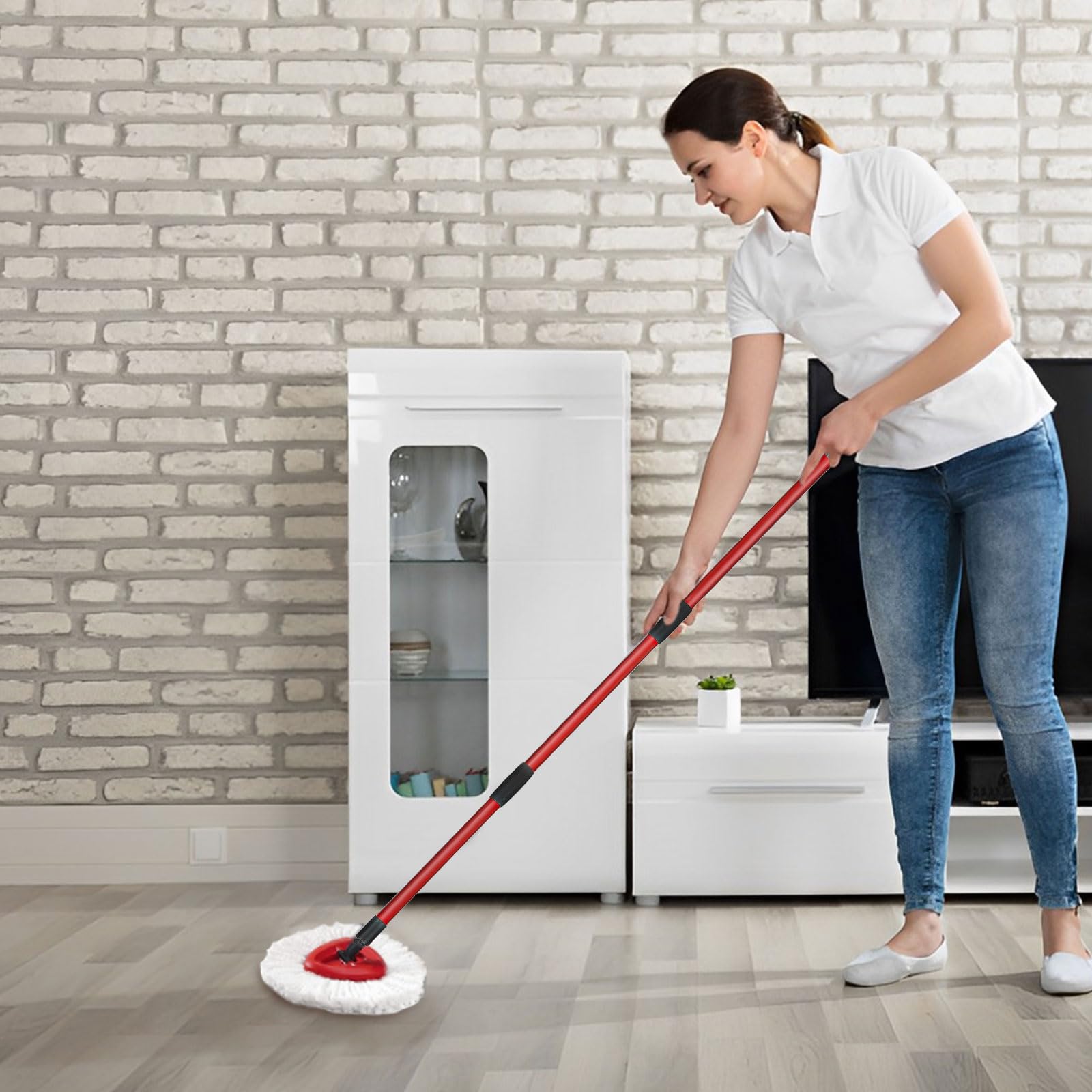 Spin Mop Replacement Head Set with Base & Extendable 30
