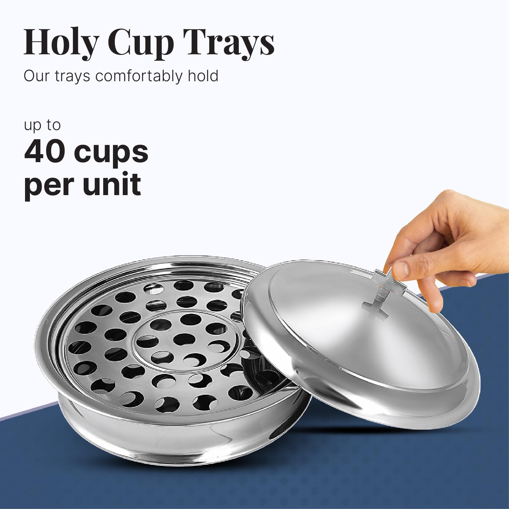 Stackable Communion Ware Set - 2 Stainless Steel Communion Trays with Covers & 2 Bread Plates with Covers, Includes 80 Cups | Perfect for Church Services, Weddings & Religious Ceremonies | Durable & Elegant Silver Finish