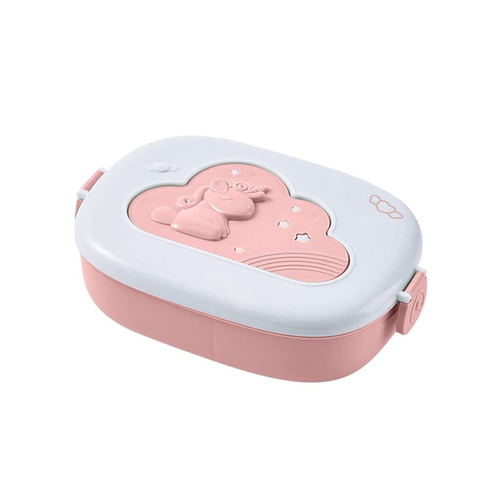 GPPZM Leak-Proof Rectangular School Lunch Box - Microwave Safe Food Container for Kids | Portable Bento Box for Elementary Students (Pink, One Size) - Perfect for School, Picnics & Office Lunch