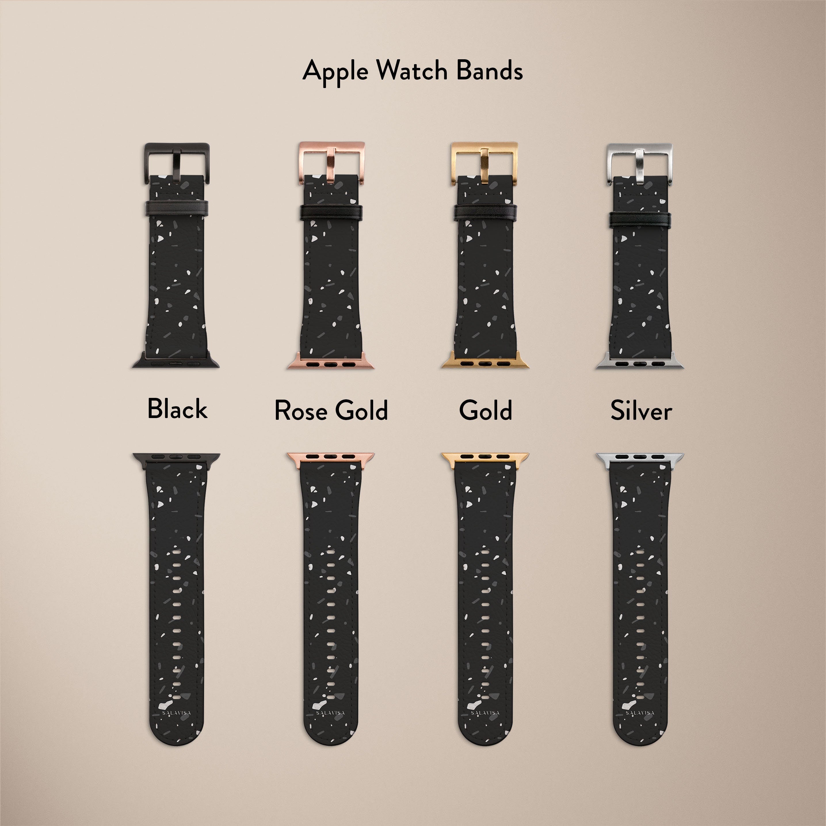 Black Terrazzo Watch Band - Stylish & Durable Replacement Strap for Apple Watch, Fitbit & More - Perfect for Casual, Work & Outdoor Activities