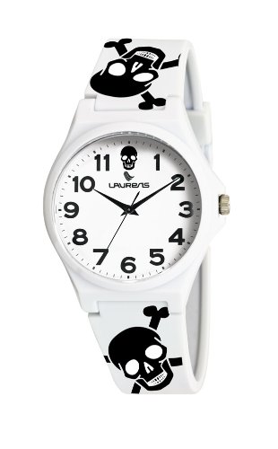 Laurens Women's VR04J902Y White Dial Skeleton Watch - Colored Rubber Strap, Waterproof & Lightweight for Casual, Sports & Everyday Wear