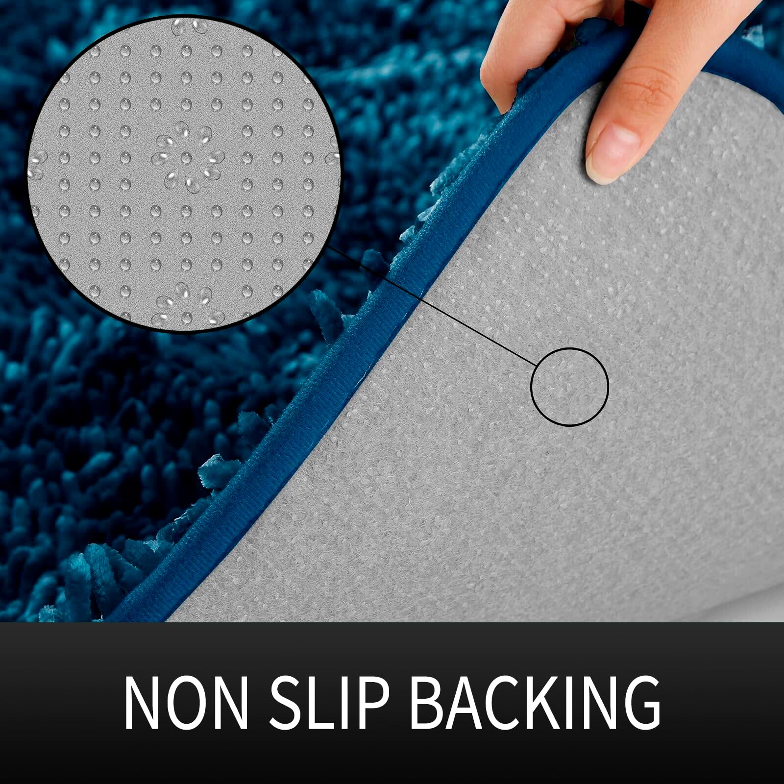 Premium Non-Slip Bath Rug - Super Soft Absorbent Chenille Microfiber Bath Mat 55