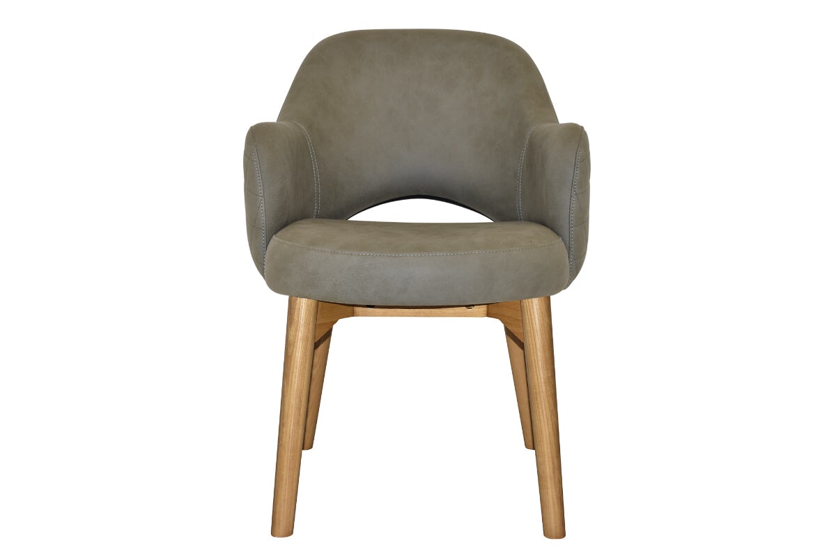 EZ Hospitality Cairo Indoor Armchair with Light Oak Timber Base - 4-Leg Modern Dining Chair for Living Room, Bedroom & Office