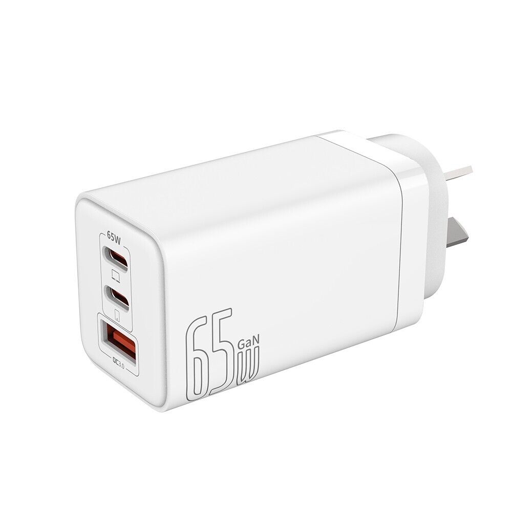 65W USB C Fast Charger Adapter with Dual Ports - Compatible with iPhone, Android, Tablet & Laptop - White | Perfect for Travel, Office & Home Charging