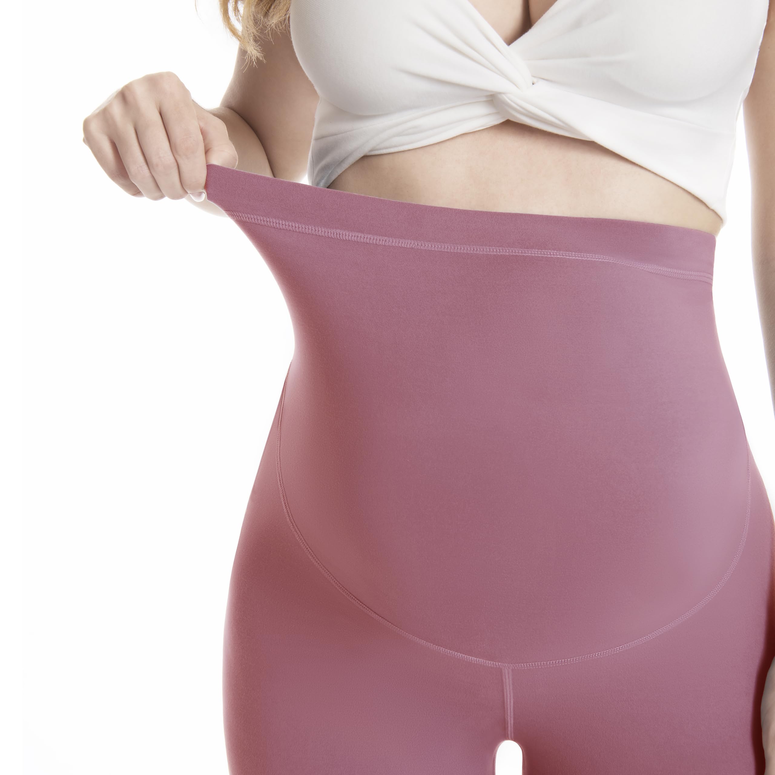 WELL&JUST Maternity Leggings Over The Belly - Ultra Soft Pregnancy Active Wear for Workout & Yoga, High Waist Stretchy Yoga Pants for Pregnant Women - Perfect for Gym, Running, Casual Wear and Daily Comfort