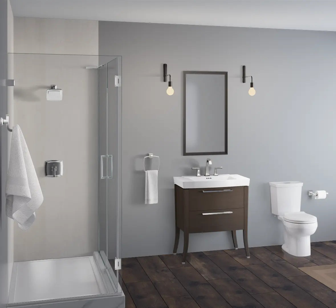 H2Option® Dual Flush Toilet - 1.28/0.92 GPF (4.8/3.5 LPF) Standard Height Round Front Toilet with Seat & Wax Ring - Water Saving Bathroom Solution for Homes & Offices