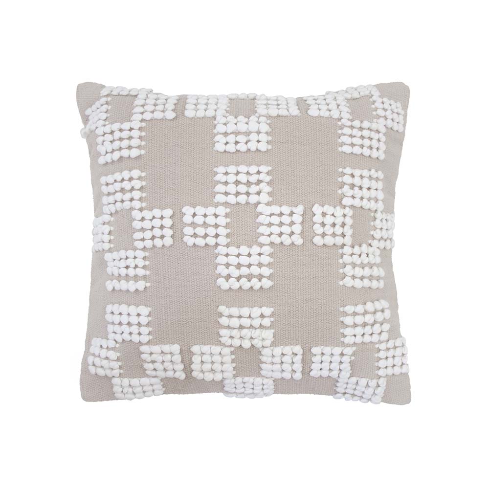 Premium Hastings Latte Square Filled Cushion - Soft Decorative Throw Pillow for Sofa, Bed & Home Decor - Perfect for Living Room, Bedroom & Office Comfort