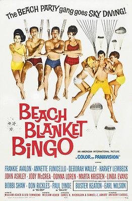 Beach Blanket Bingo (1965) Vintage Movie Poster - Classic Beach Party Film Memorabilia for Home Theater Decor & Collector's Display