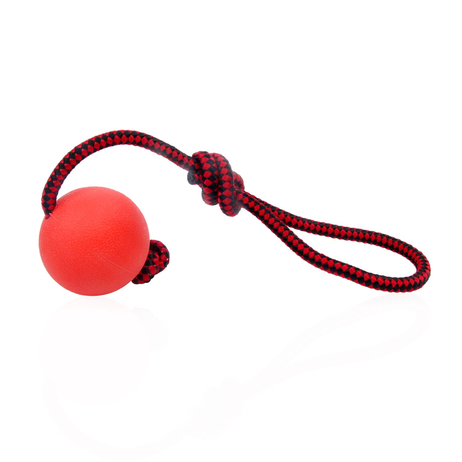 Ultra Durable Rubber Dog Ball with Rope - Small Chew-Proof Toy for Aggressive Chewers - Perfect for Fetch, Training & Outdoor Play