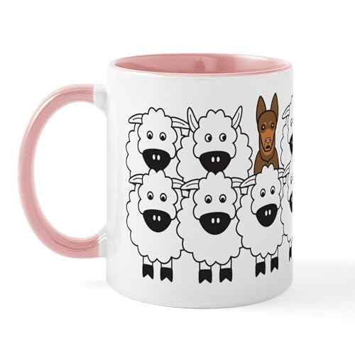 White/Pink Inside - Red Kelpie And Sheep Mug