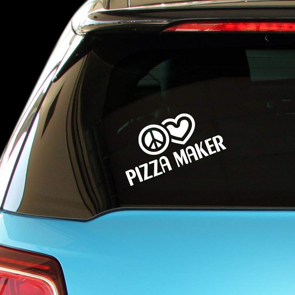 Peace Love Pizza Vinyl Decal Sticker for Car, Laptop, Wall - Fun Kitchen & Home Decor for Pizza Lovers