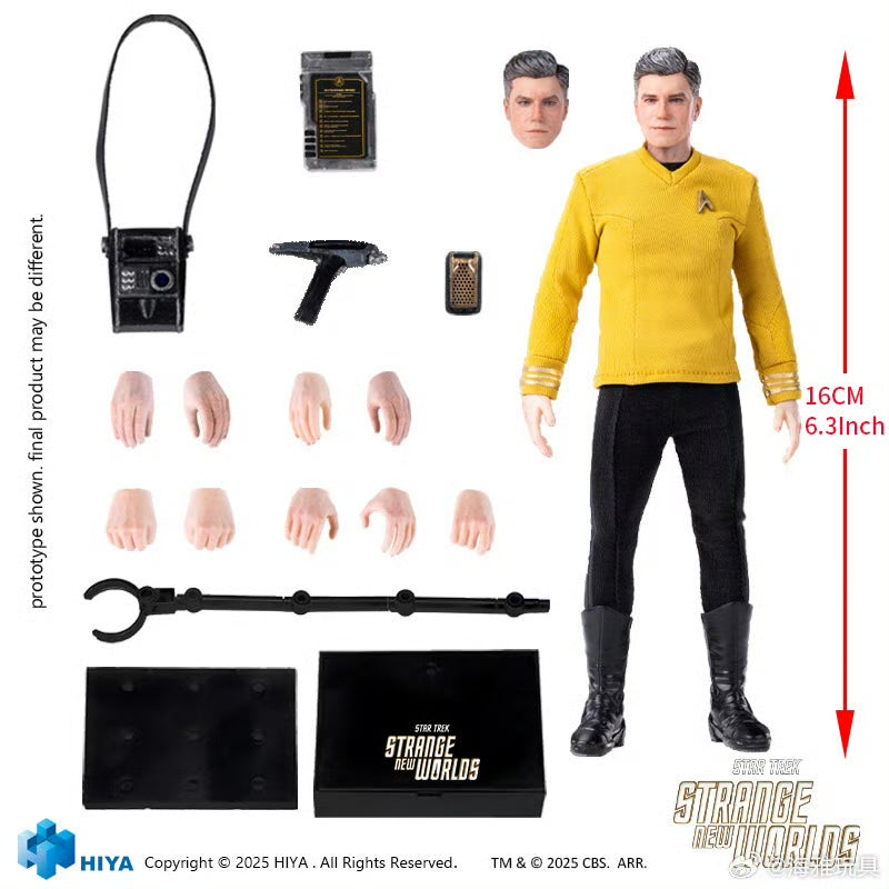 HIYA Toys 6-inch 1/12 Scale Captain Pike Action Figure - Star Trek Strange New Worlds Collectible - Perfect for Display & Sci-Fi Fans