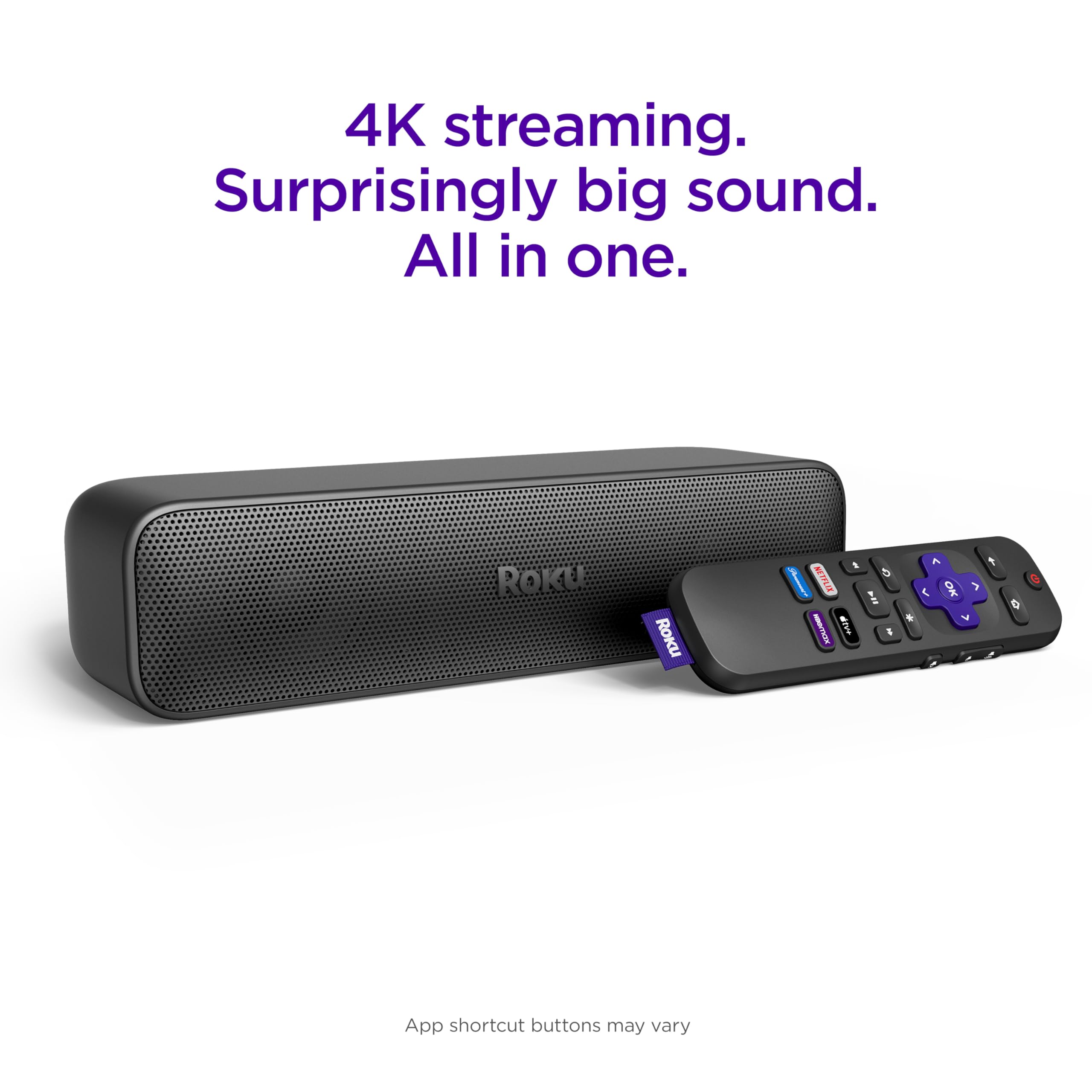 Roku Streambar SE - 2-in-1 TV Soundbar with Built-in 4K/HD/HDR Streaming | Premium Audio & Enhanced Speech Clarity for Clear Dialogue | Easy Setup | Perfect for Home Theater & Movie Nights