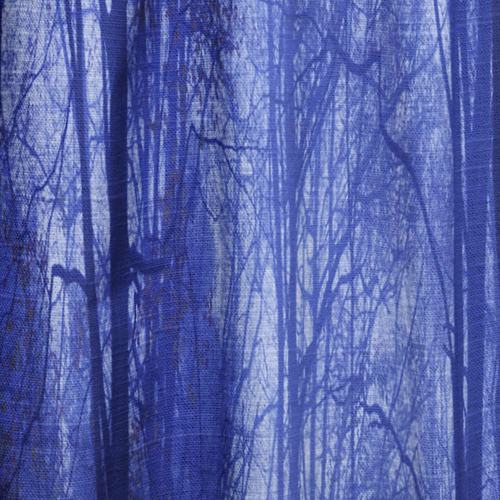 DesignQ Thermal Insulated Curtains - 'Two Paths in Foggy Blue Forest' Single Panel 52x95 - Blackout Drapes for Bedroom & Living Room - Perfect for Energy Saving & Light Control