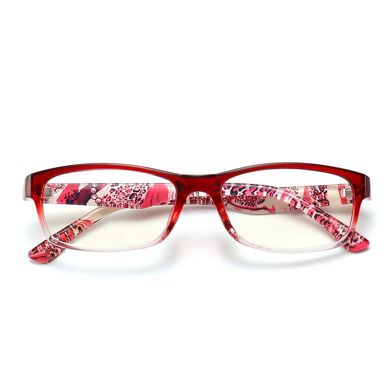 Women's Fashion Blue Light Blocking Glasses with Stylish Printed Resin Frames - Perfect for Reading, Working & Screen Time Protection