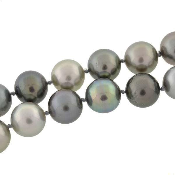 18kt Gold & Diamond Tahitian Pearl Necklace - Elegant Luxury Jewelry for Women, Perfect for Weddings, Parties & Special Occasions