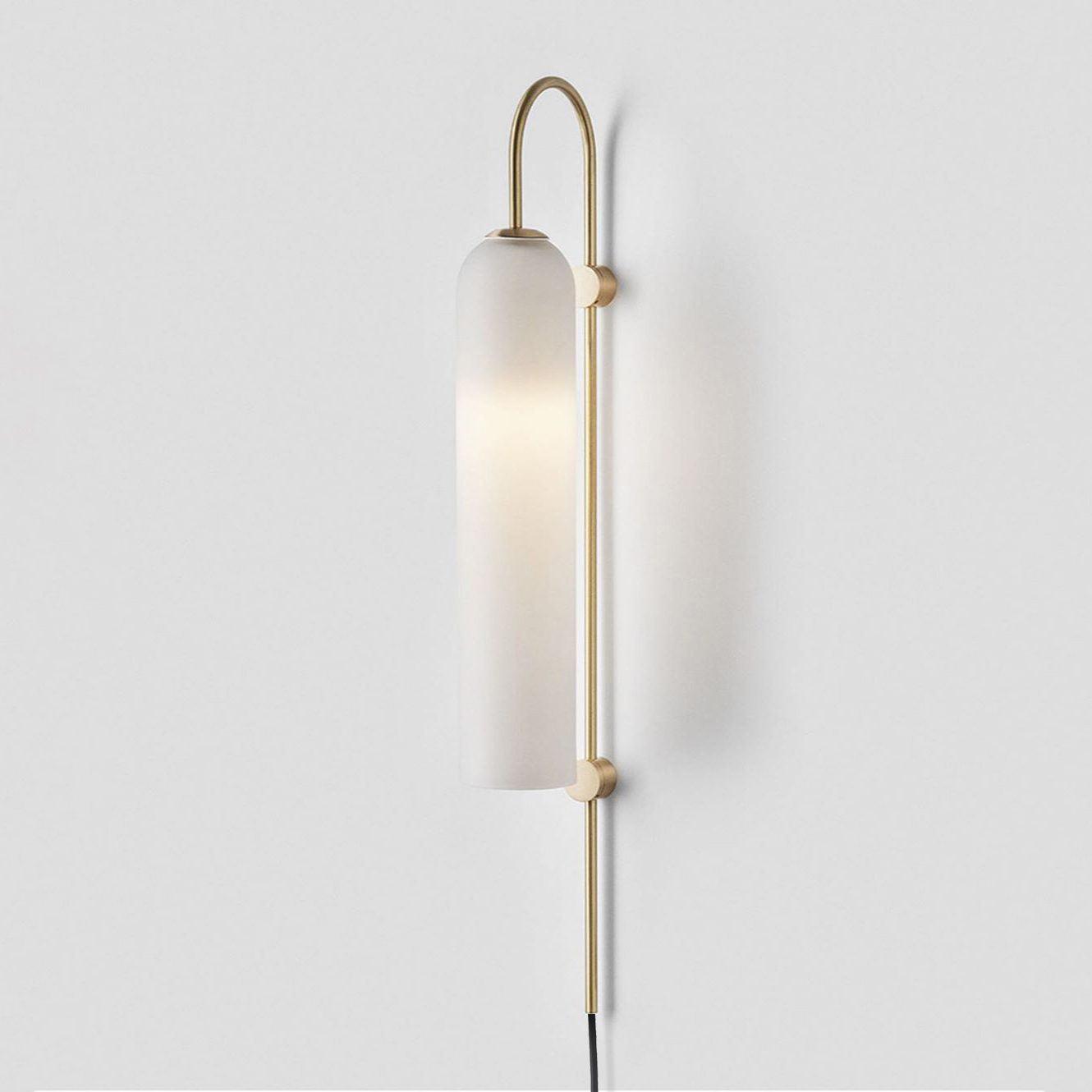 Modern Glass Plug-In Wall Sconce - Elegant Lighting Fixture for Bedroom, Living Room & Hallway Decor