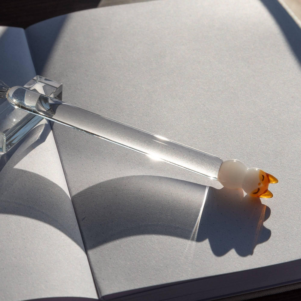 Premium Glass Dip Pen for Calligraphy & Art - Elegant Cat Perch Design - Perfect for Hand Lettering, Sketching & Gift Giving