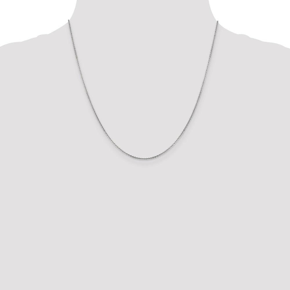 14k White Gold Flat Cable Chain Necklace - Elegant & Durable for Daily Wear