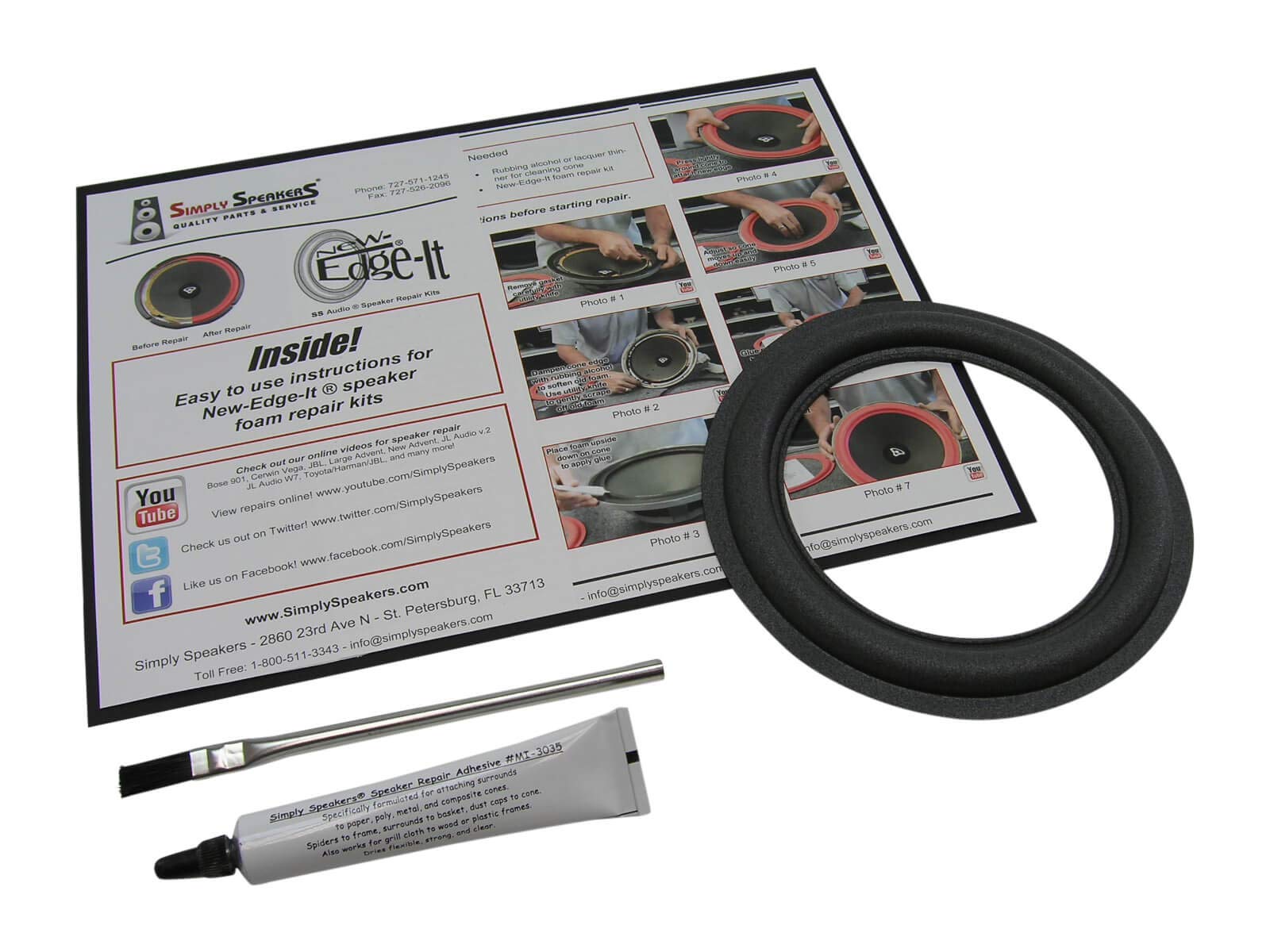 JL Audio 6W0 6 Inch Single Foam Speaker Repair Kit FSK-6bt-1 - Perfect for Car Audio and Home Theater Speaker Restoration