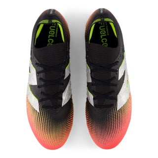 New Balance Tekela Pro Low Laced V4+ FG Soccer Cleats for Men - Black/Neo Flame/Clementine - Lightweight Football Shoes for Artificial Grass - Perfect for Training & Matches
