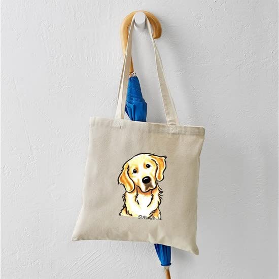 Golden Retriever Portrait Tote Bag - Natural Canvas Reusable Shopping Bag for Groceries, Beach & Daily Use | Eco-Friendly & Durable