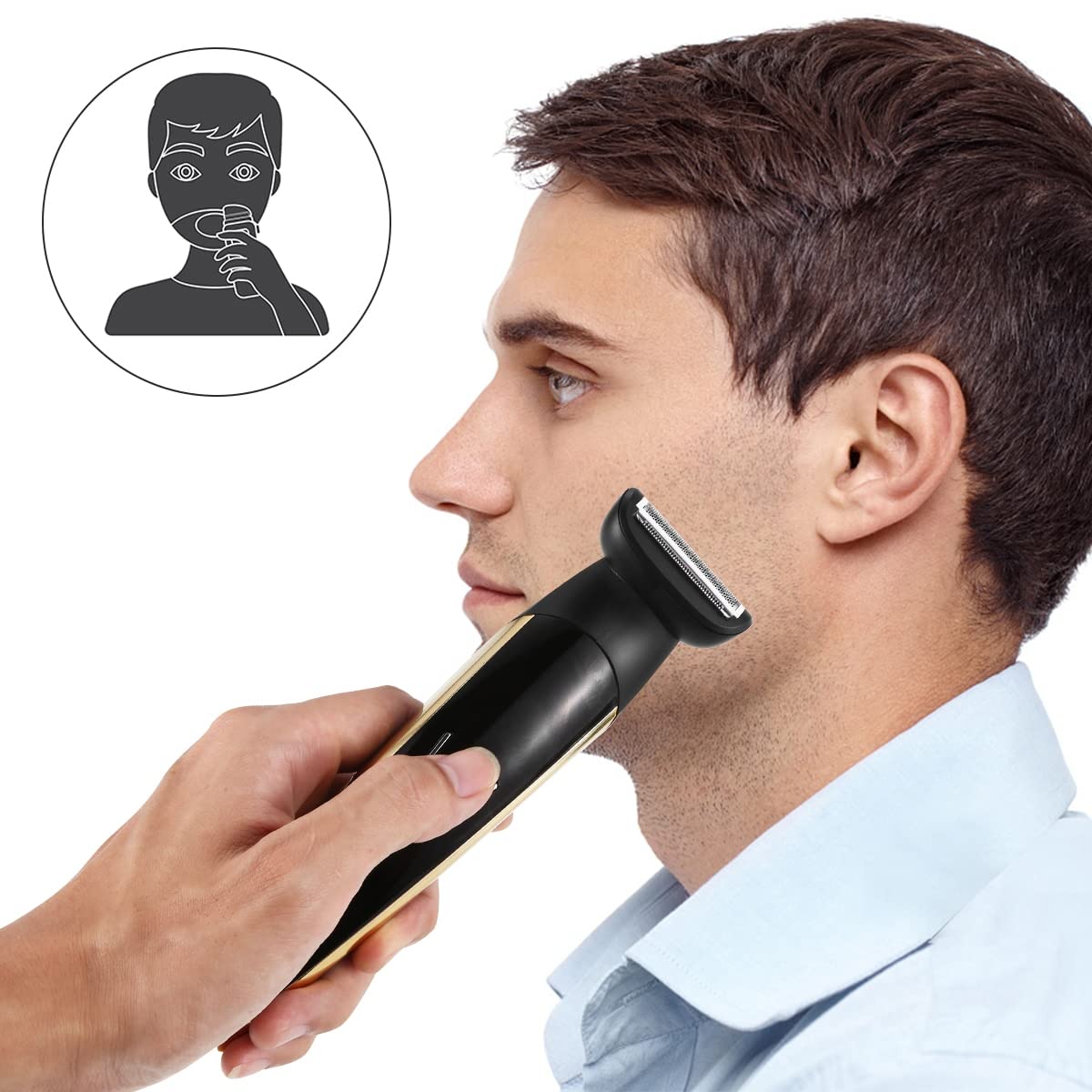 Professional 5-in-1 Electric Hair Clipper for Men - USB Rechargeable Beard Trimmer, Nose Hair Trimmer & Shaver Kit with Storage Base | Perfect for Home Grooming, Travel & Barber Use
