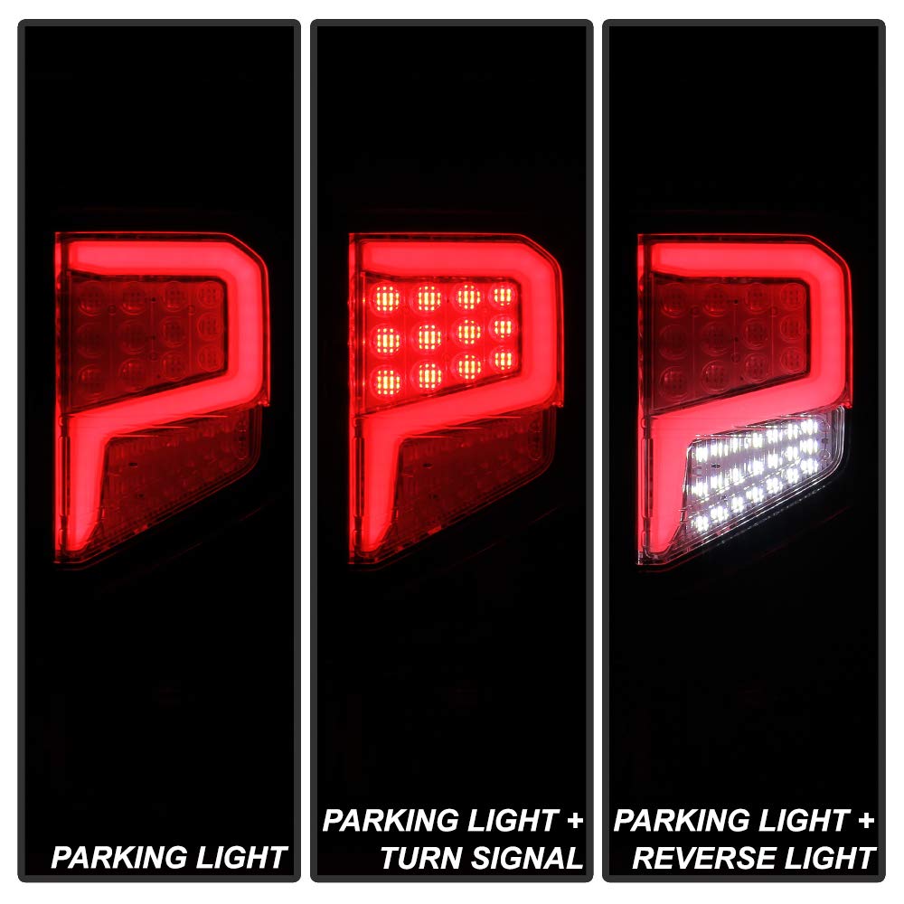 ACANII LED Tail Lights Brake Lamps Assembly Pair for 2016-2021 Nissan Titan & Titan XD - Red Clear Tube Style (Left+Right) - Upgrade Your Truck's Rear Lighting for Better Visibility & Style