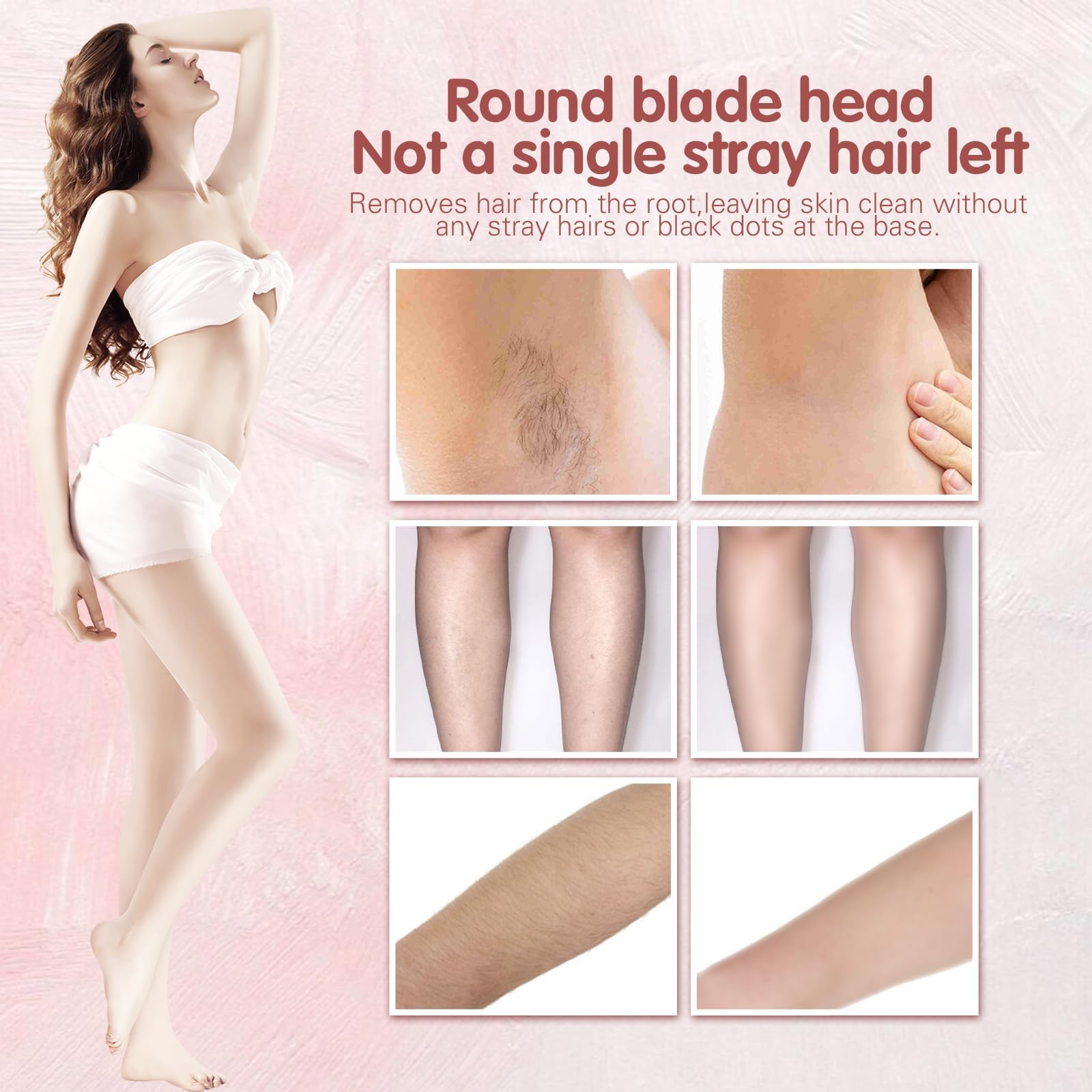 Velvetpro Glider - Belarae Brazilian Shaver for Women | IPX7 Waterproof 2-in-1 Wet & Dry Electric Razor | Painless Hair Removal for Legs, Underarms & Bikini Area | Removable Head (Blue) | Perfect for Travel, Gym & Sensitive Skin Care