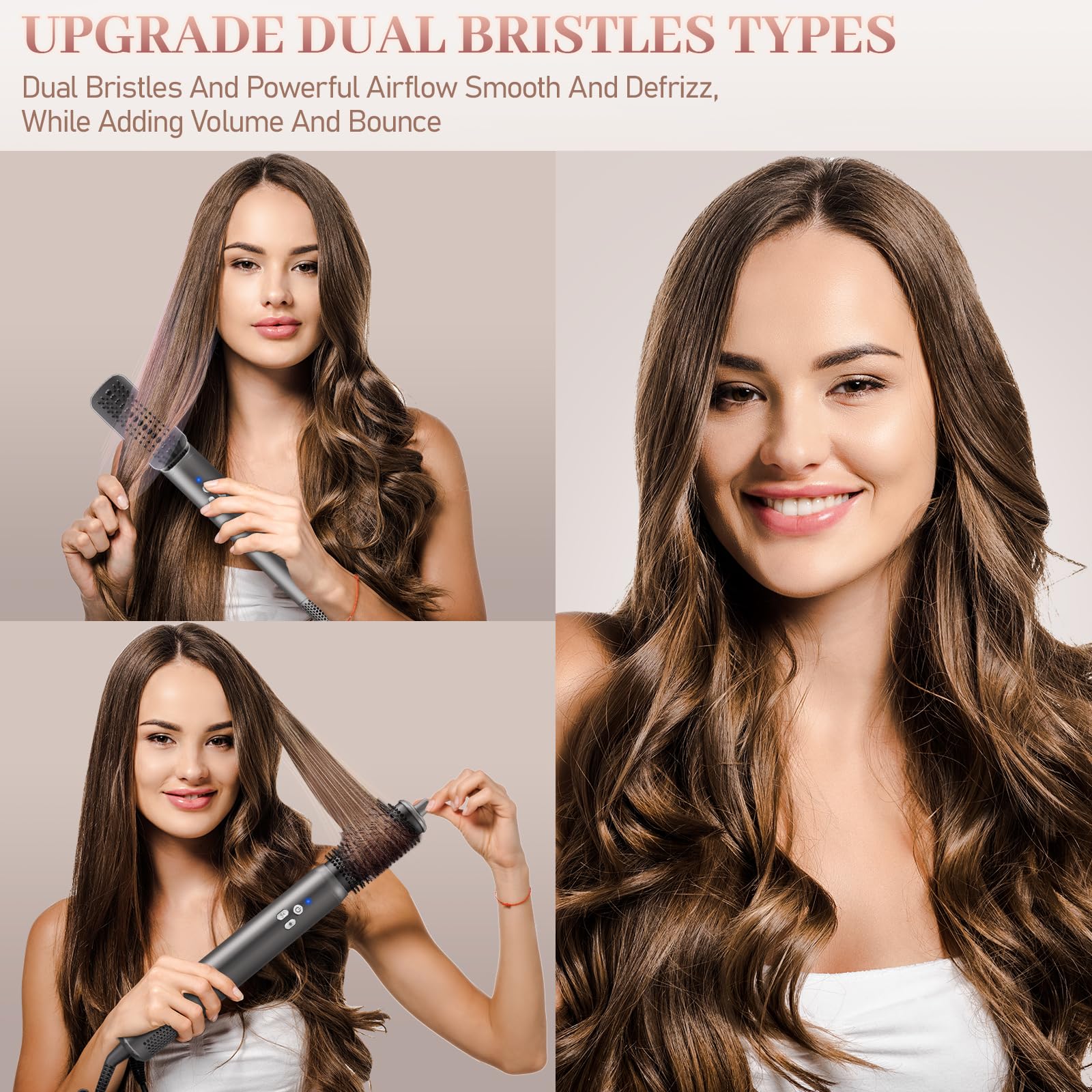 6 in 1 Air Styling & Drying System - Powerful High Speed Hair Dryer Brush with Auto Wrap Curlers, Hair Straightener & Volumizing Brushes for Salon-Quality Styling at Home | Perfect for Daily Use, Travel & Professional Salon Results