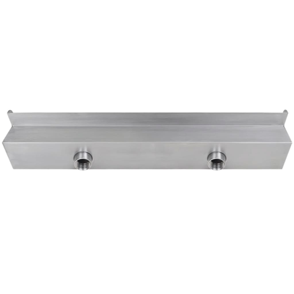 60cm Stainless Steel Rectangular Waterfall Pool Fountain - Outdoor Garden Water Feature for Backyard, Patio, and Landscape Decor