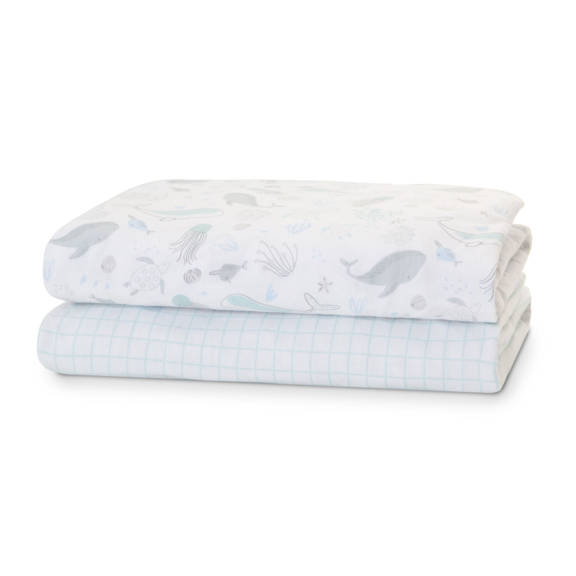 100% Organic Cotton Fitted Crib Sheets 2 Pack - Soft Baby Crib Bedding for Safe & Comfortable Sleep - Perfect for Nursery, Daycare & Travel