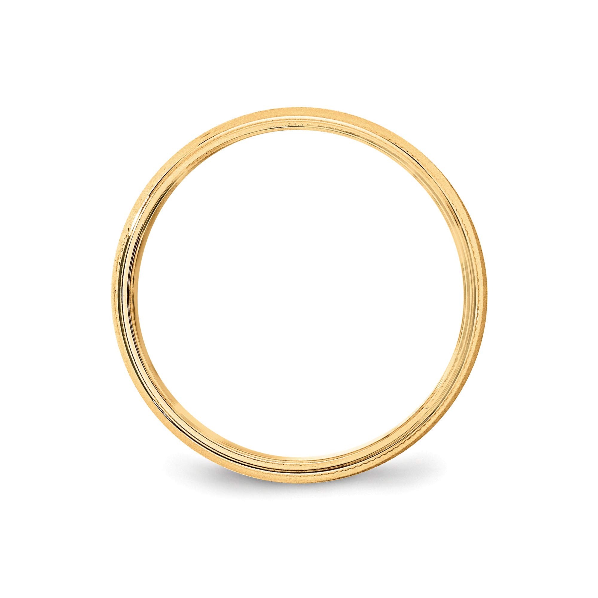 14k Yellow Gold 5mm Milgrain Band Ring - Size 8 for Women