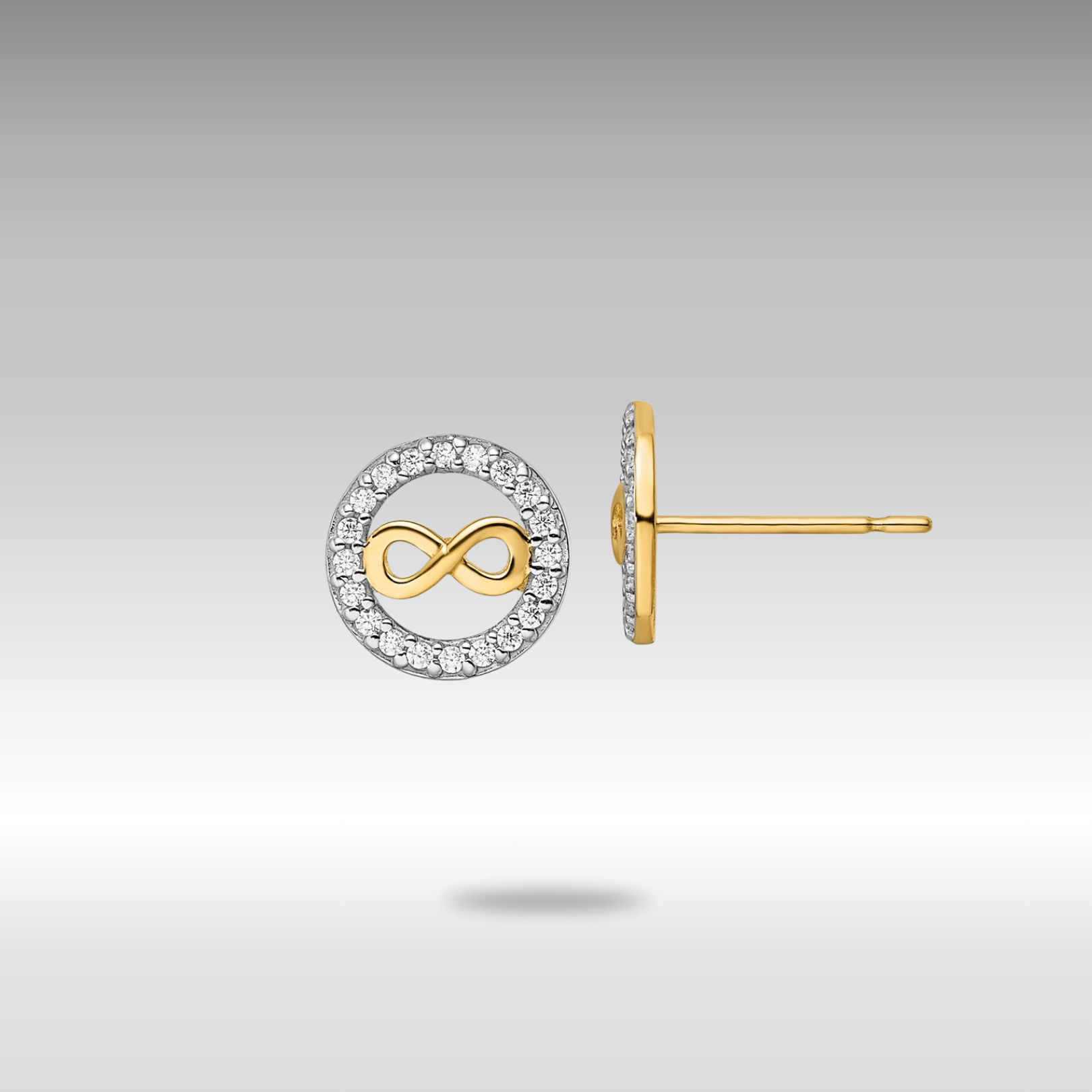 14K Gold Plated CZ Infinity Symbol Post Earrings for Women - Elegant & Hypoallergenic - Perfect for Everyday Wear, Gifts & Special Occasions